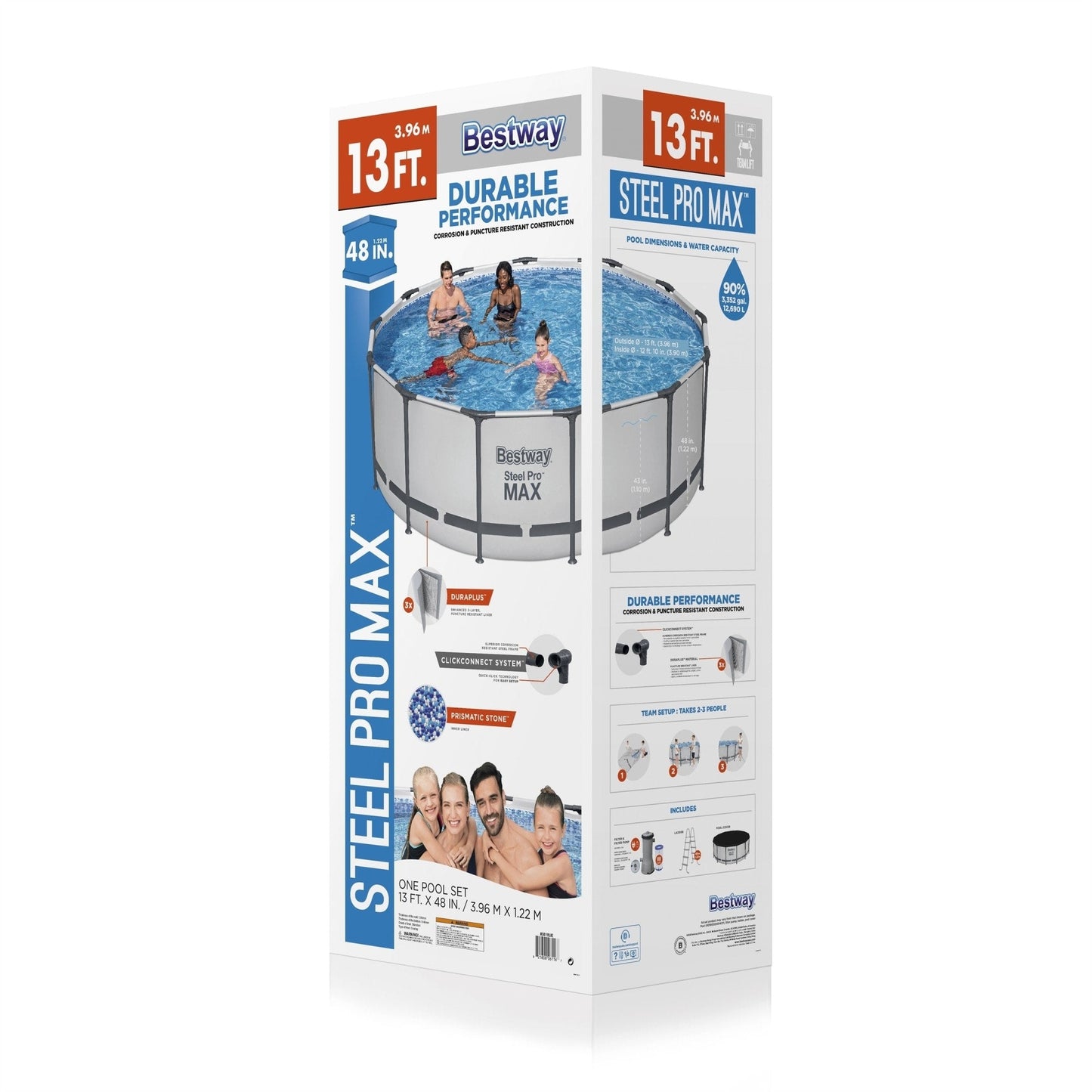 Bestway Steel Pro MAX Round Above Ground Swimming Pool with Pump & Cover