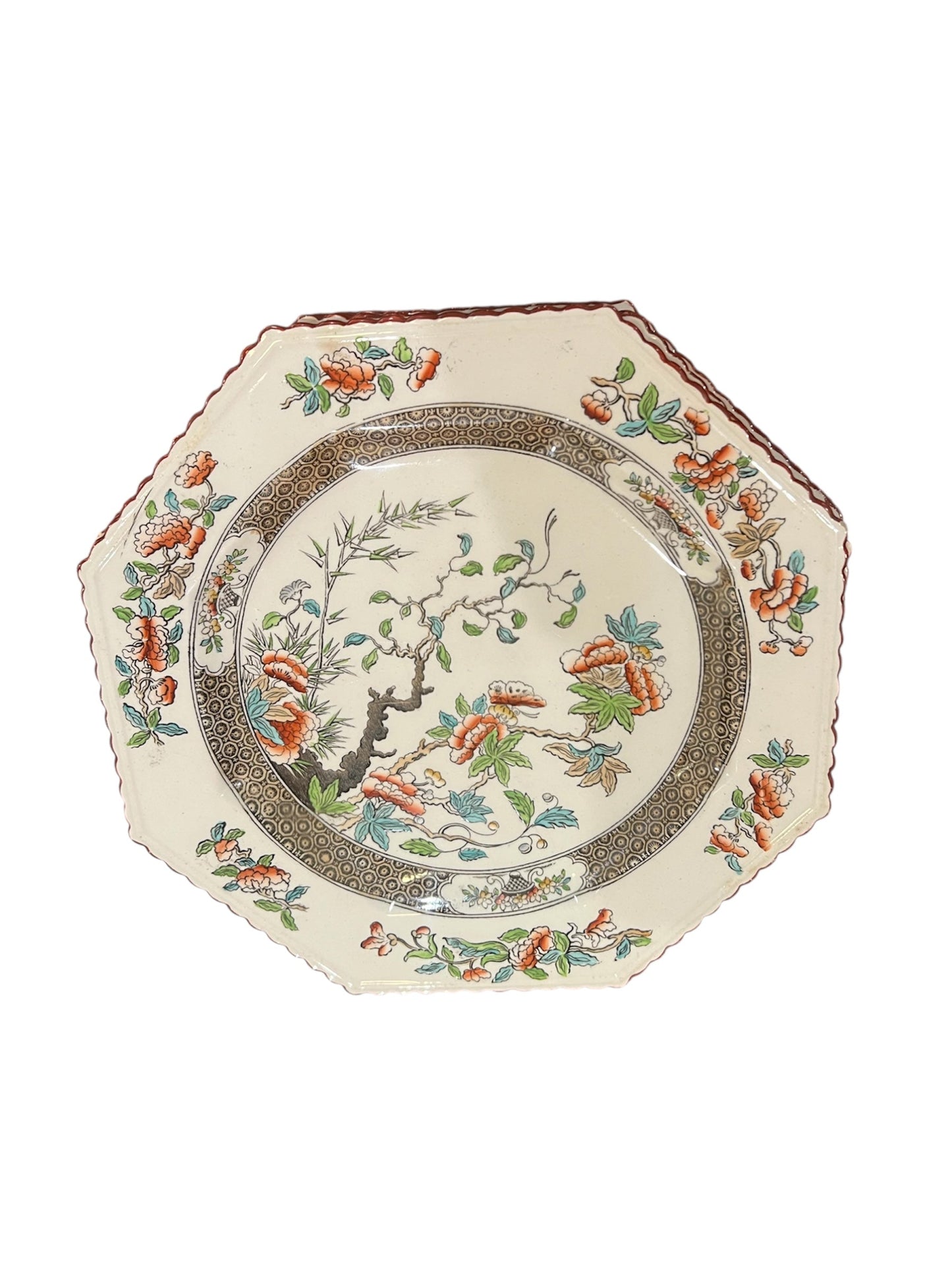 Antique Scalloped Indian Tree Plates