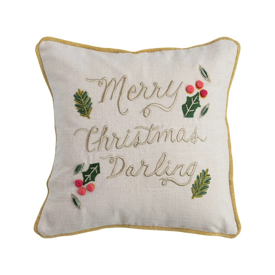 Darling Christmas Pillow - cotton
