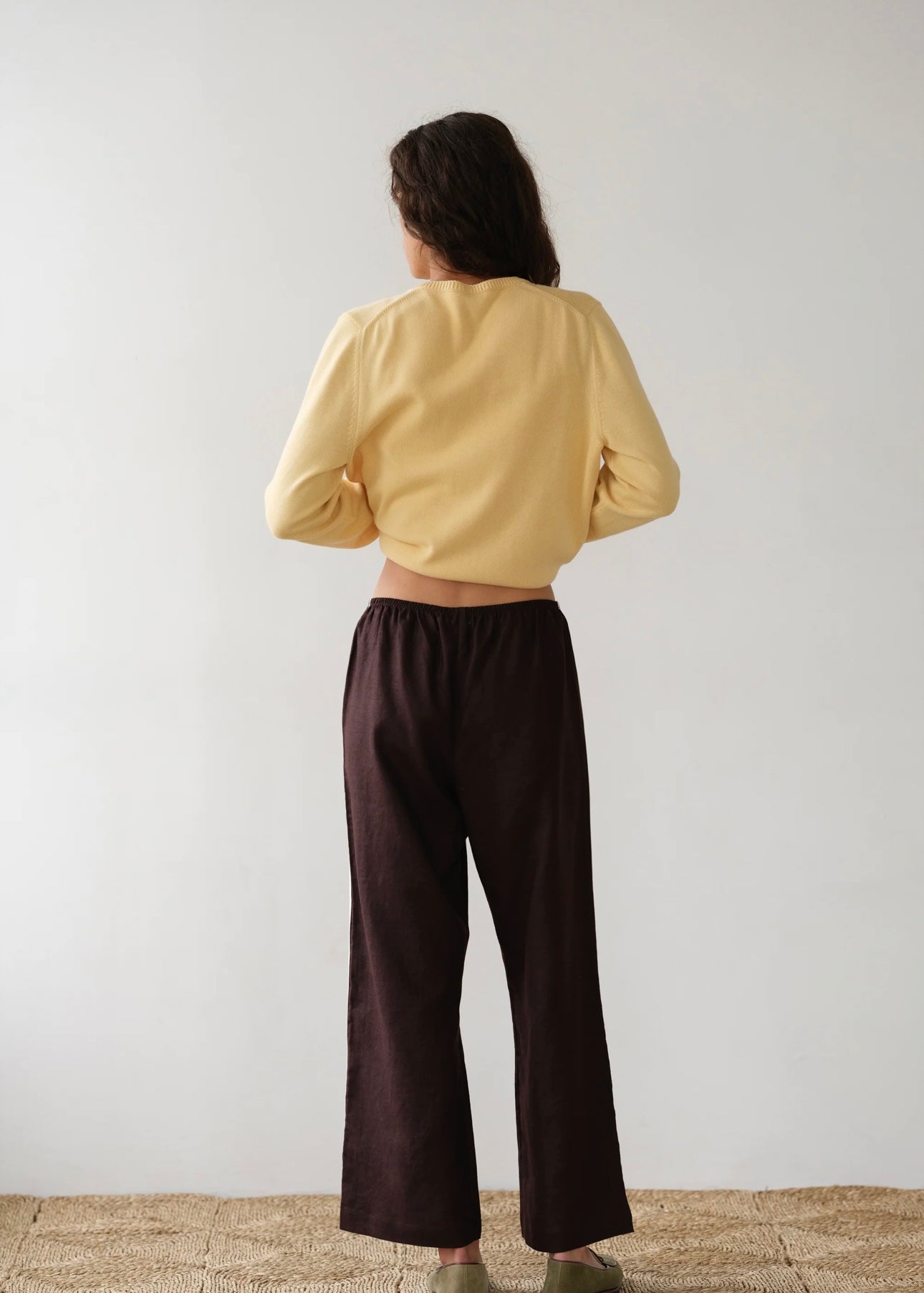 Donni Linen Stripe Crop Racer Pant