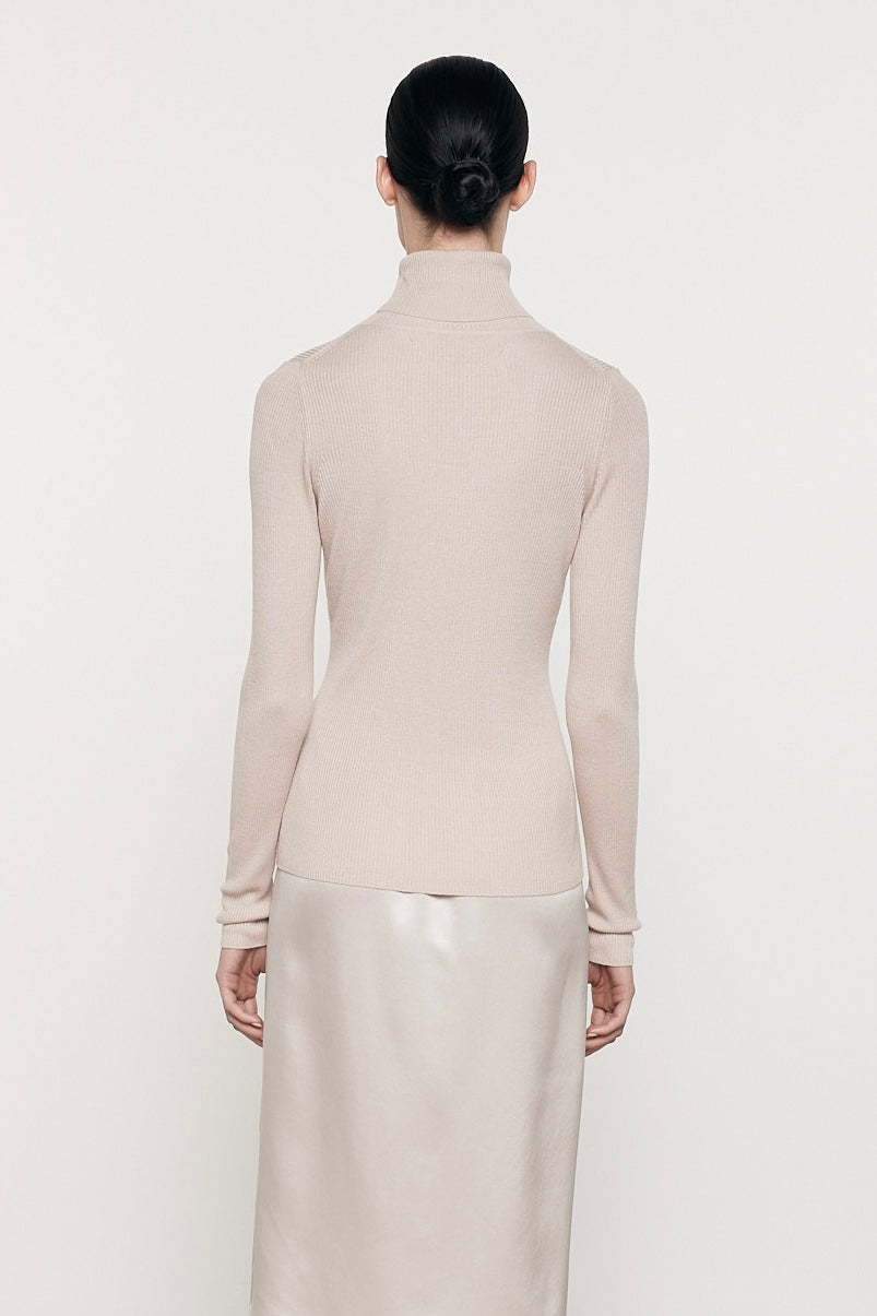 Enza Costa Silk Sweater Layering Turtleneck