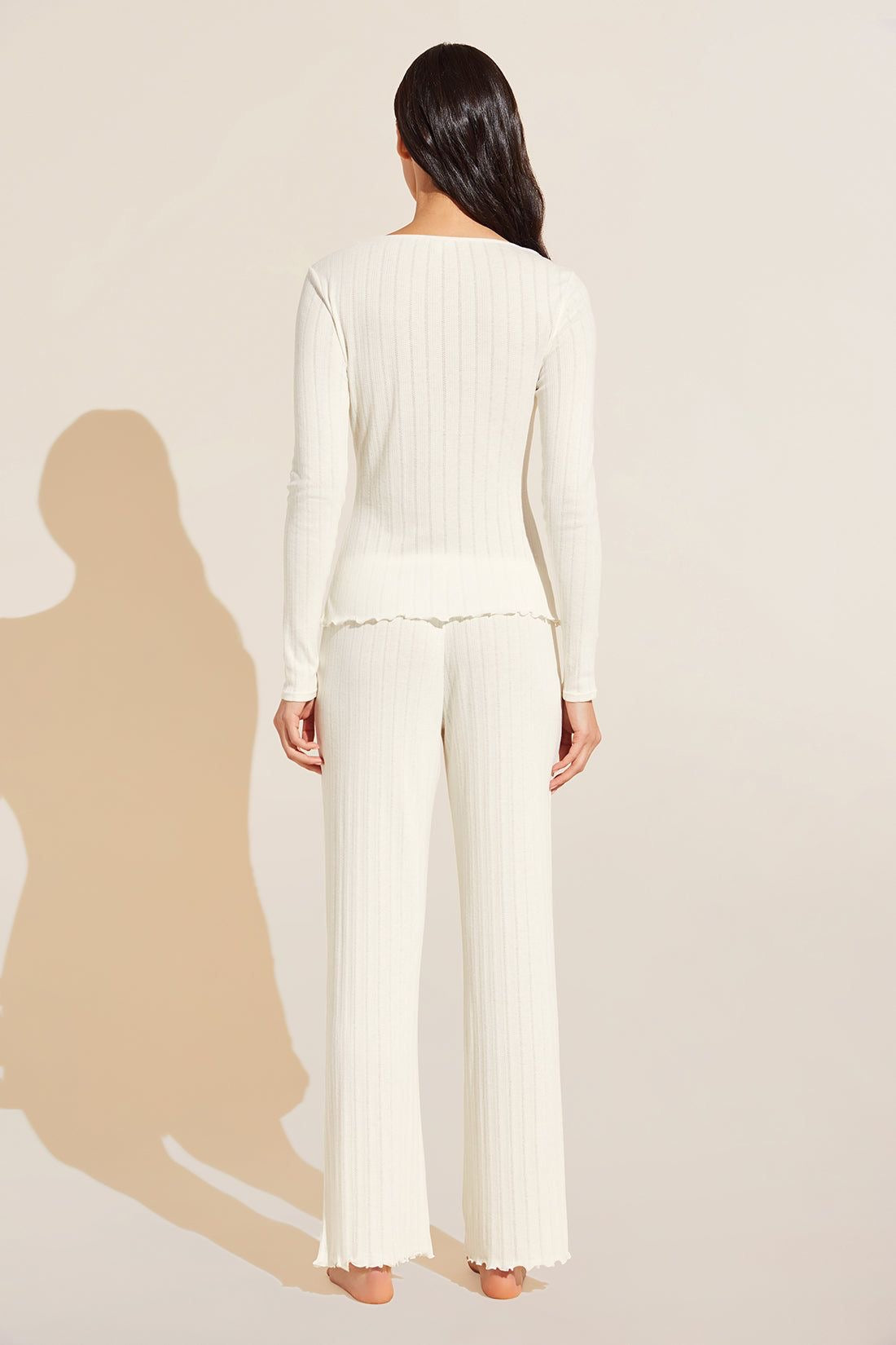 Eberjey Pointelle V Neck Henley