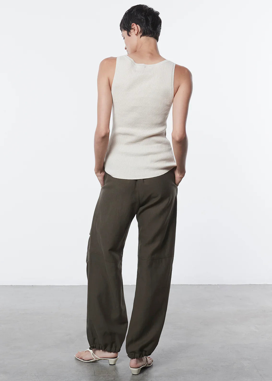 Enza Costa Linen Knit Scoop Tank