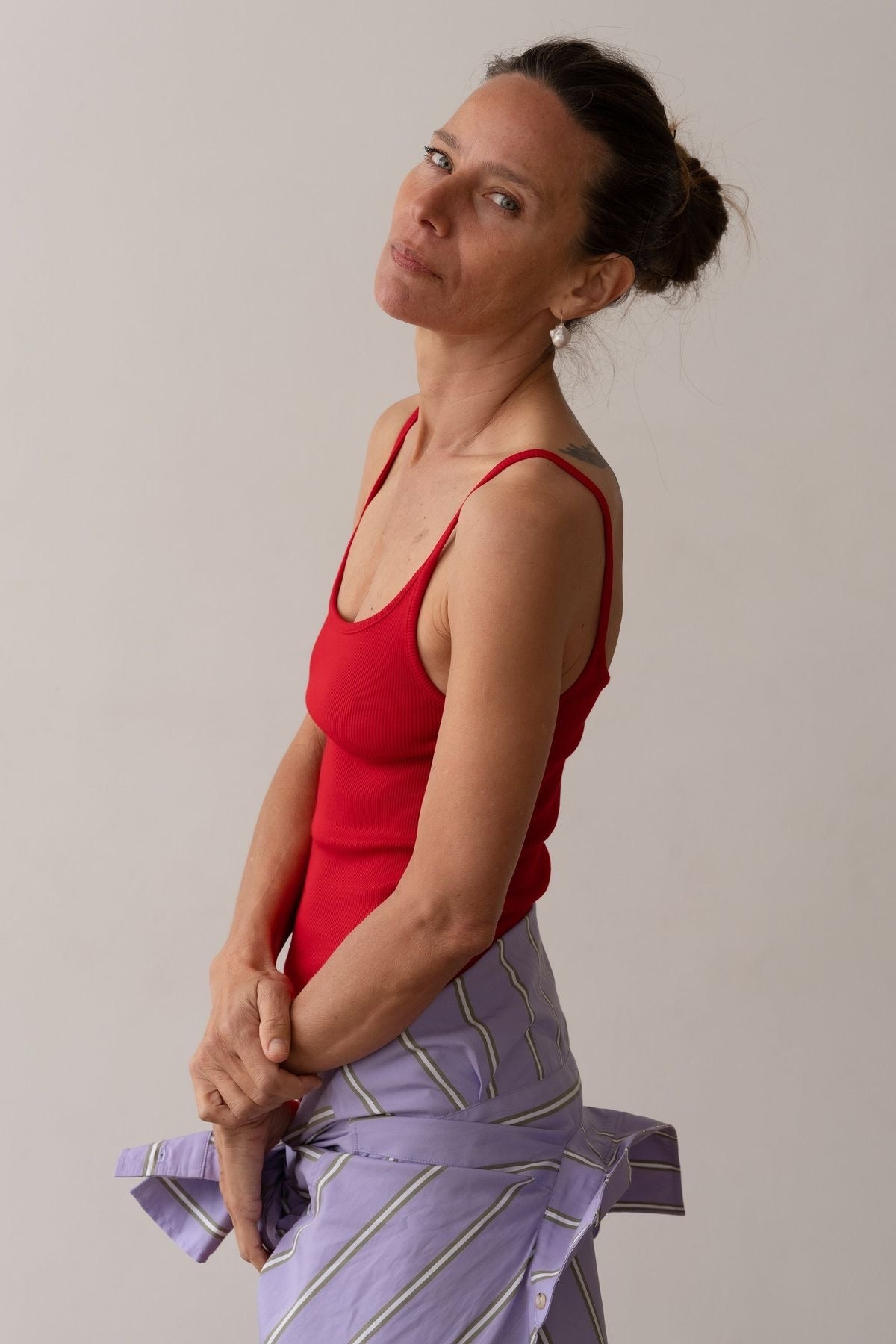 Donni Rib Spaghetti Tank