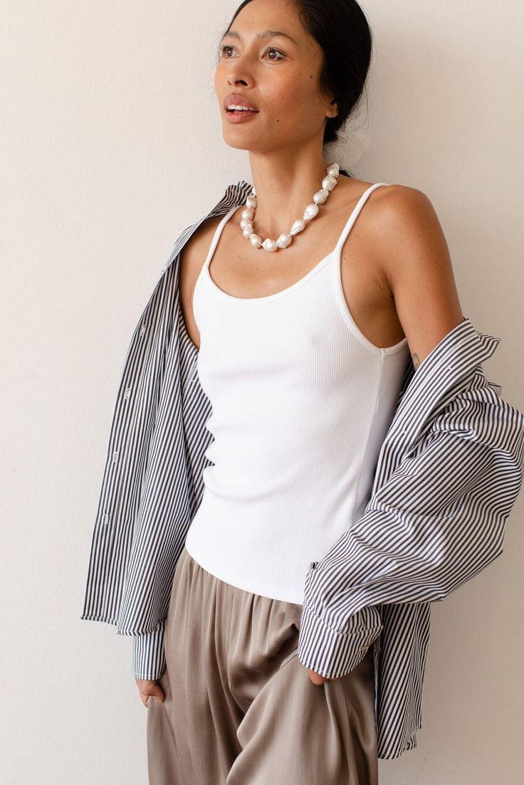 Donni Rib Spaghetti Tank