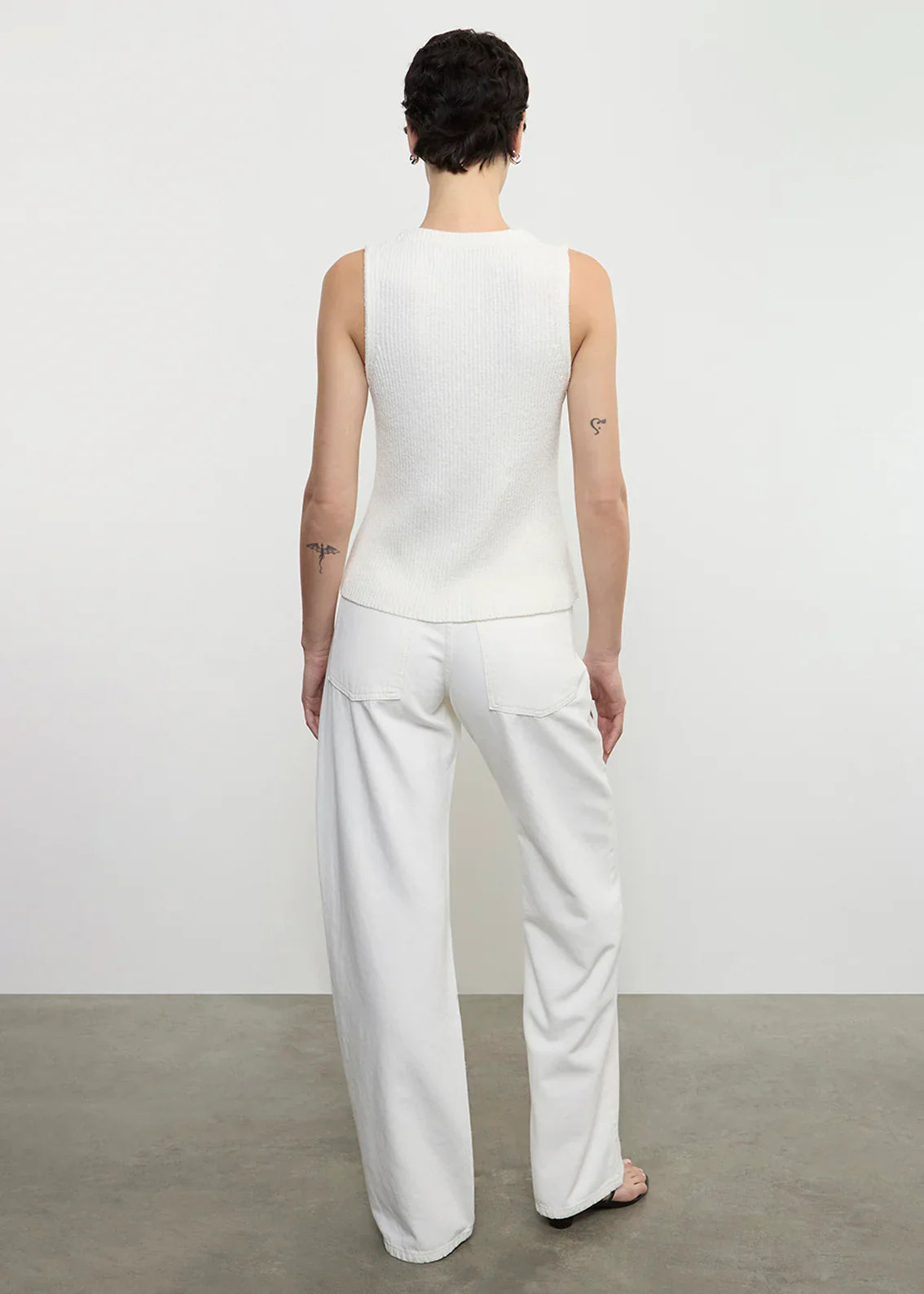 Enza Costa Boucle Knit Vest