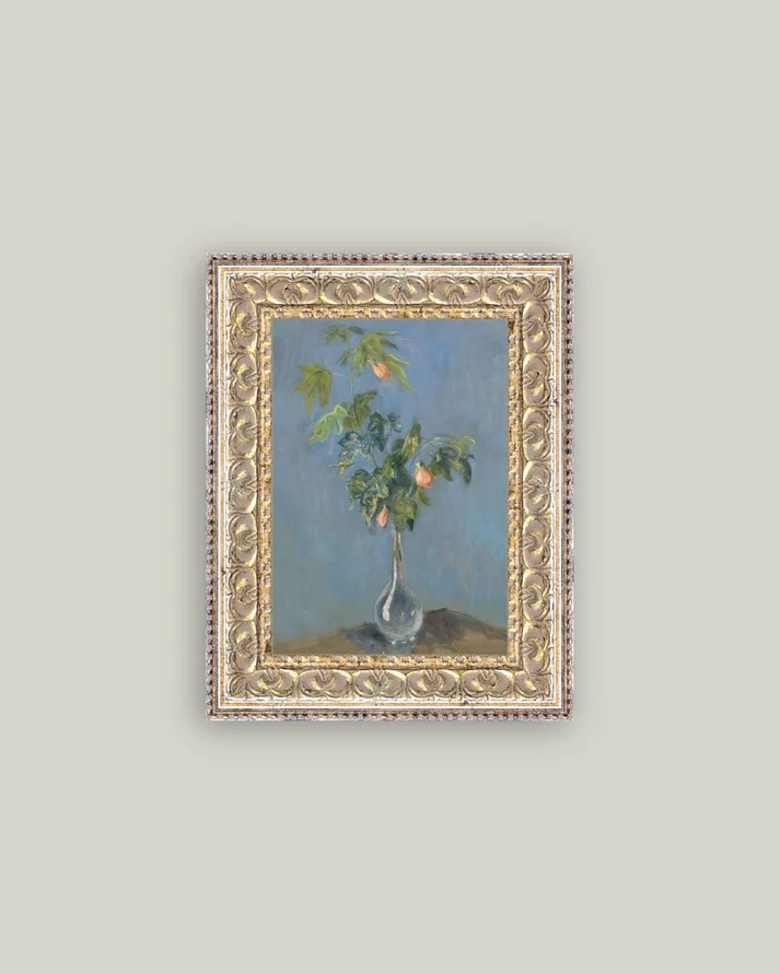 Flowers in Glass Vase Framed Print