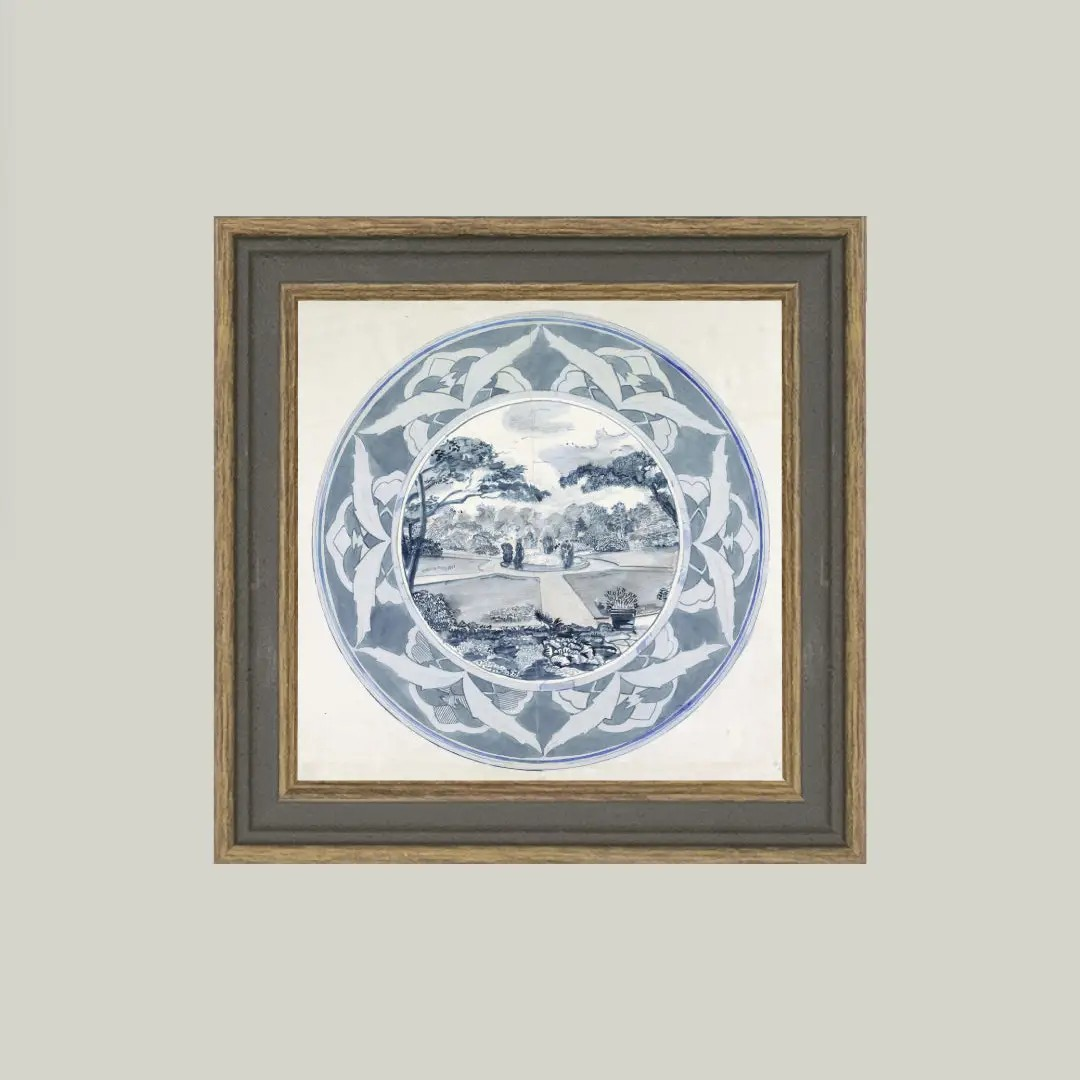 Garden View Design Framed Print - glass