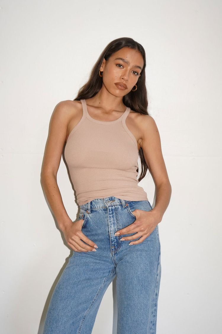 LNA Ribbed Skinny Racer Tank