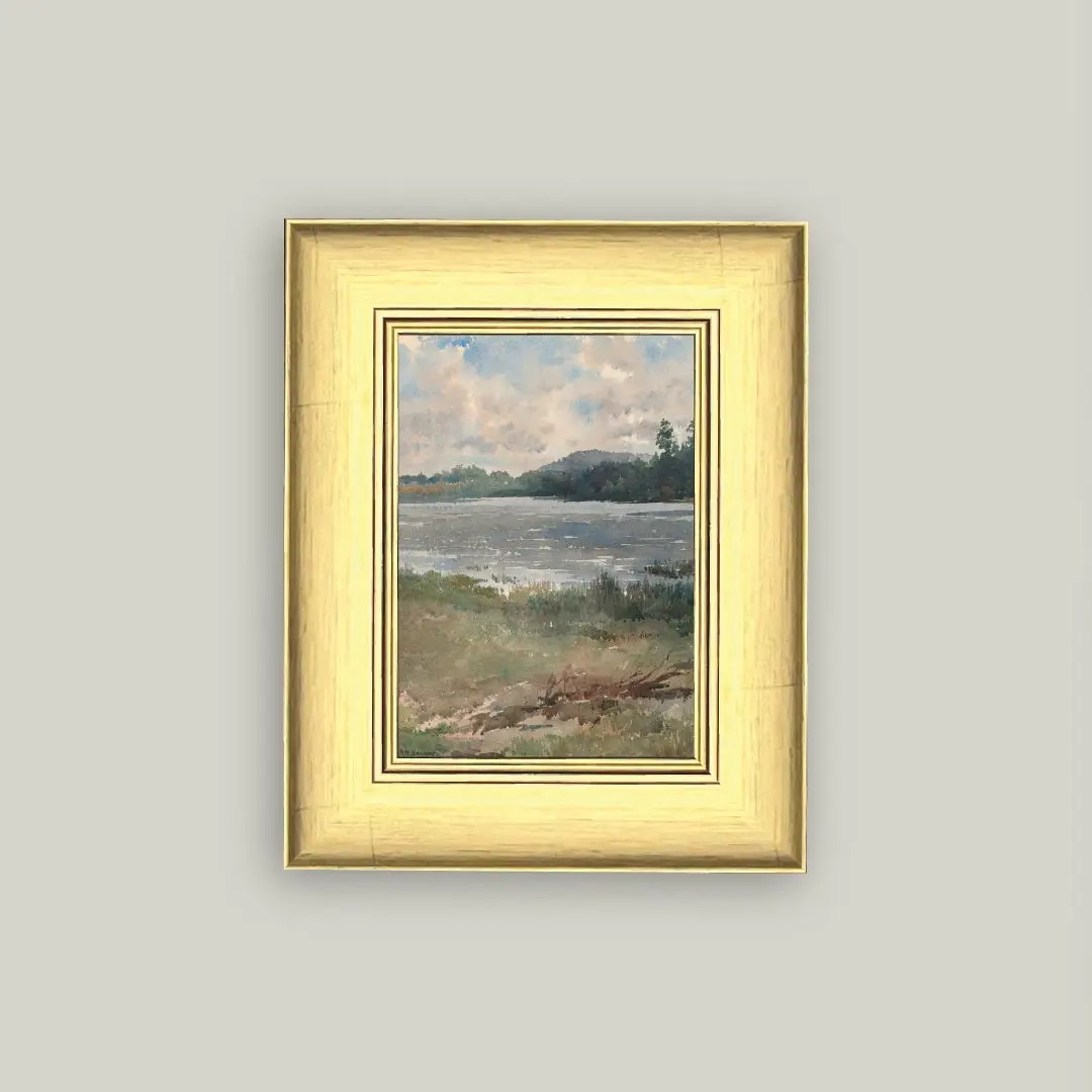 Lakeside Landscape Portrait - glass