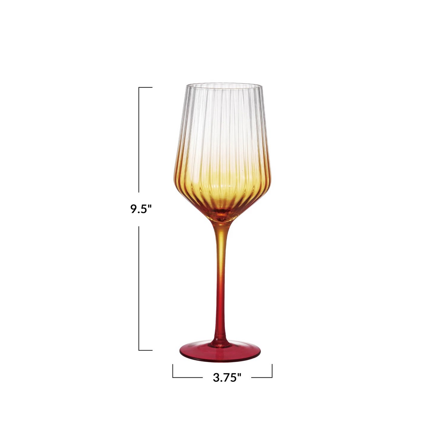 Orange Fluted Stemware - glass
