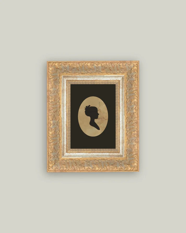Womans Silhouette in Gold Frame