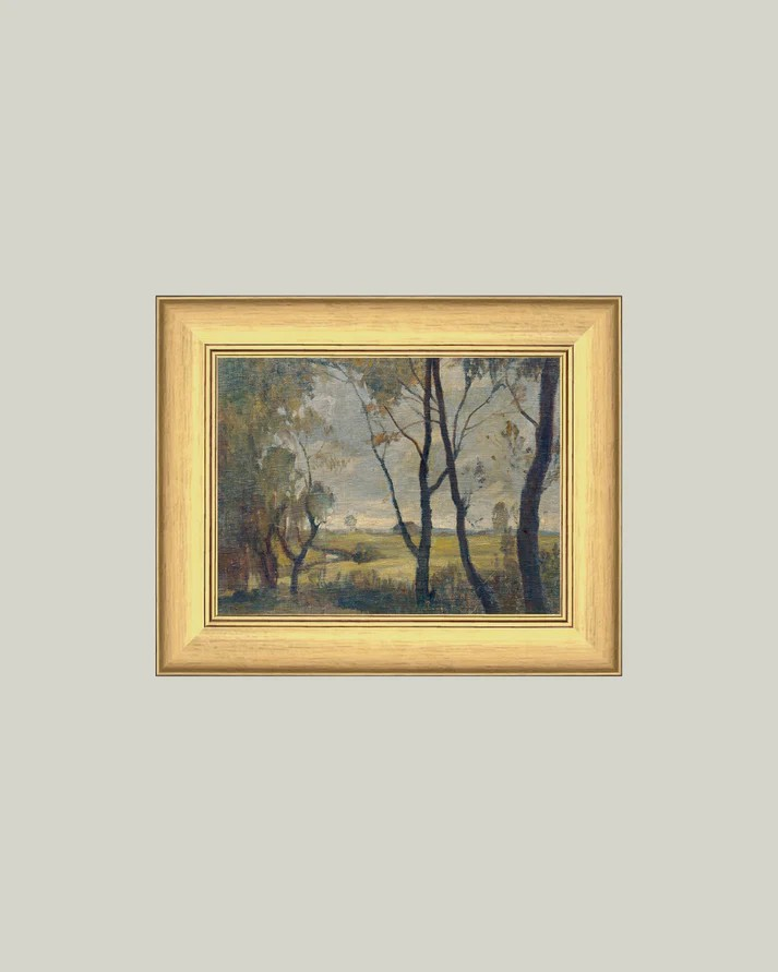 Woodland Scene in Thick Gold Frame