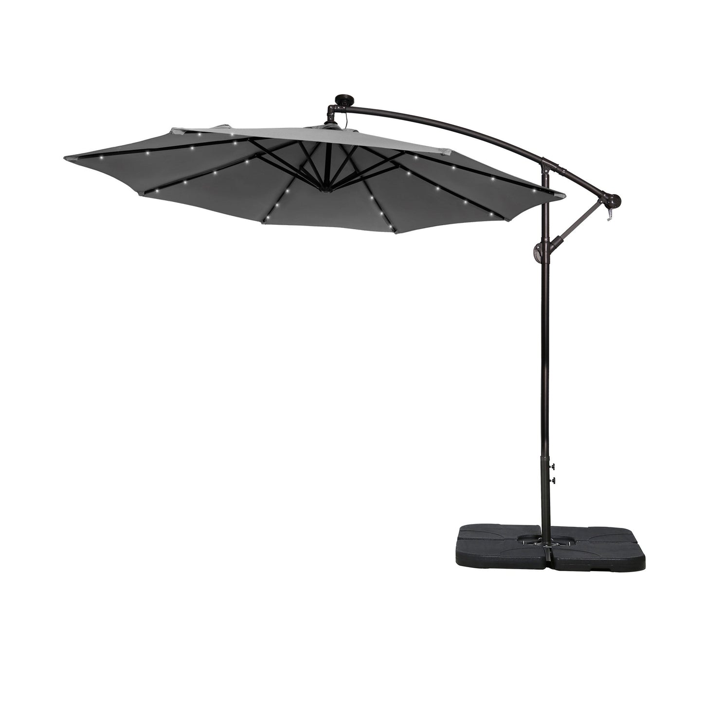 10 Ft. Solar Power Lighted Patio Umbrella with Base Stand