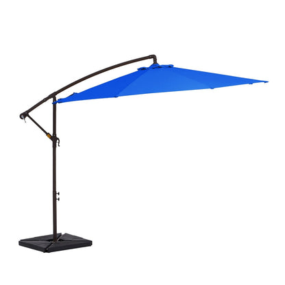 10 ft Steel Crank-lift Cantilever Umbrella With Weighted Base