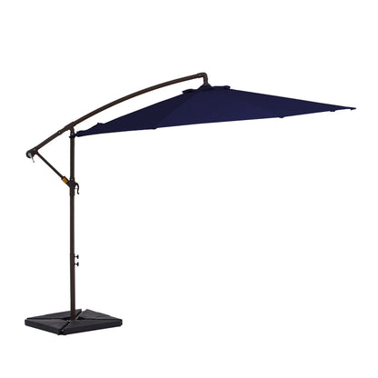 10 ft Steel Crank-lift Cantilever Umbrella With Weighted Base