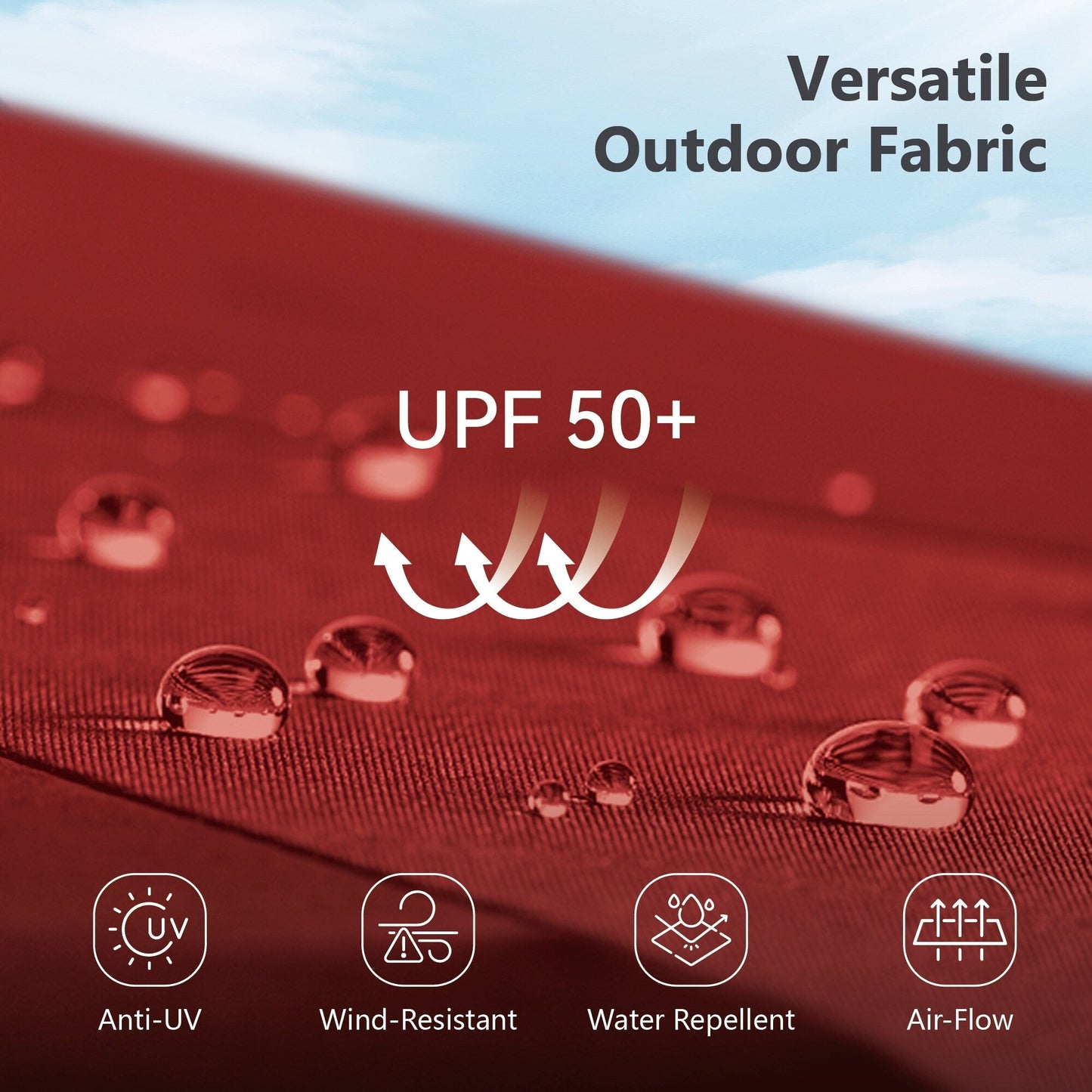 MAISON ARTS 10ft 3 Tier Auto-tilt Patio Umbrella Outdoor Double Vented Umbrella with LED Lights