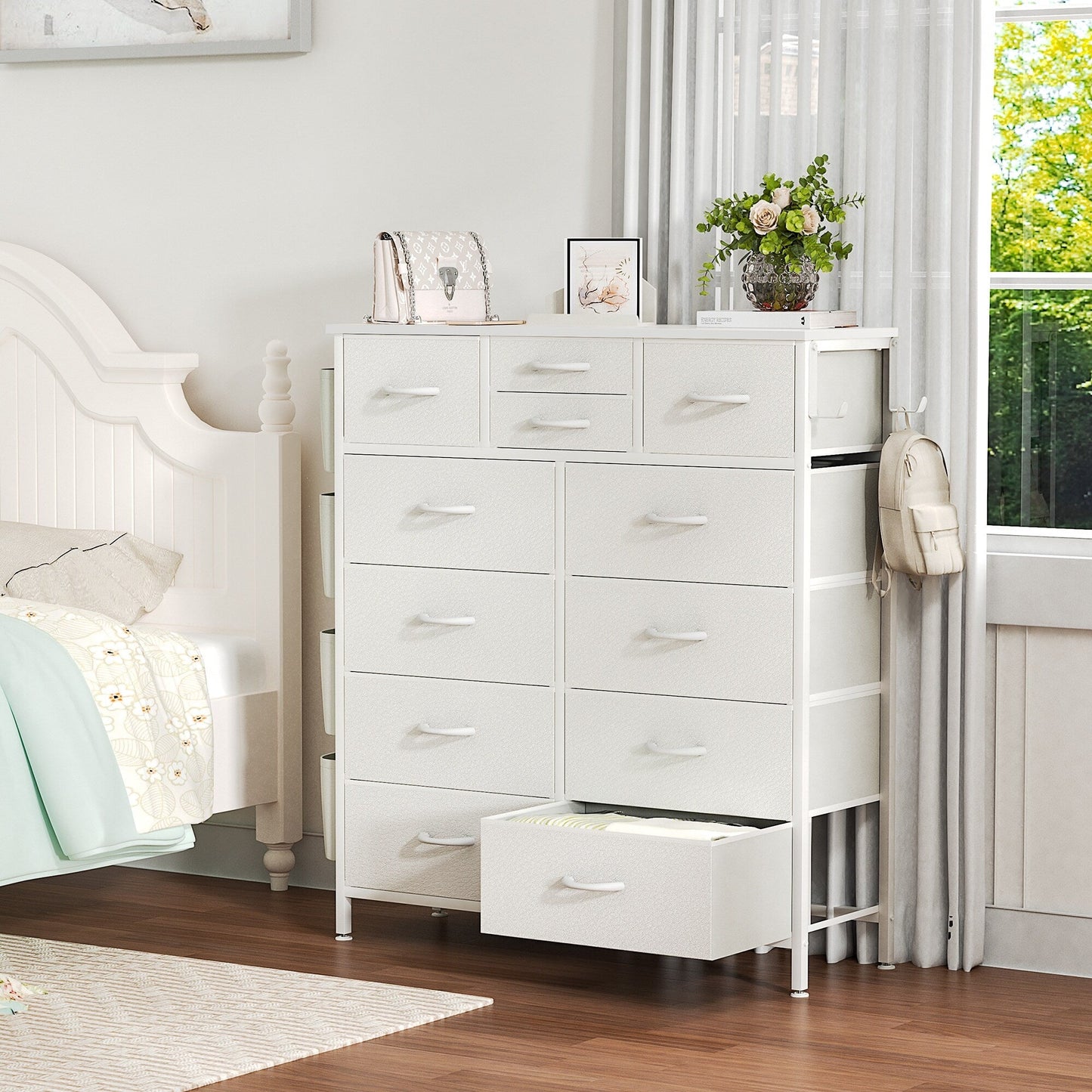 12 Drawer Dresser Fabric Tall Dressers for Bedroom Chest of Drawers