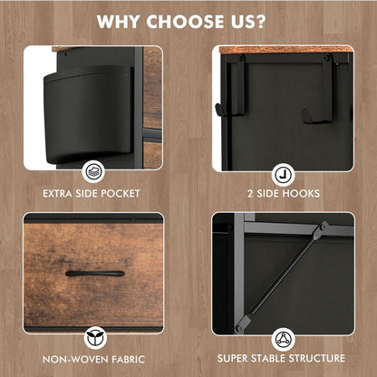 12 Drawer Dresser Fabric Tall Dressers for Bedroom Chest of Drawers