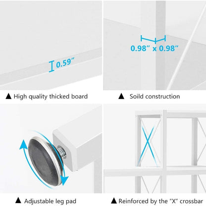 12 Shelves Ladder Bookshelf, Industrial Corner Bookshelf