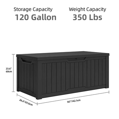 120-260 Gallons Large Resin Water Resistant Lockable Deck Box