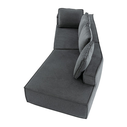 125 Stylish Chaise Lounge Modern Indoor Lounge Sofa Sleeper Sofa with Clean Lines for Living Room, Beige