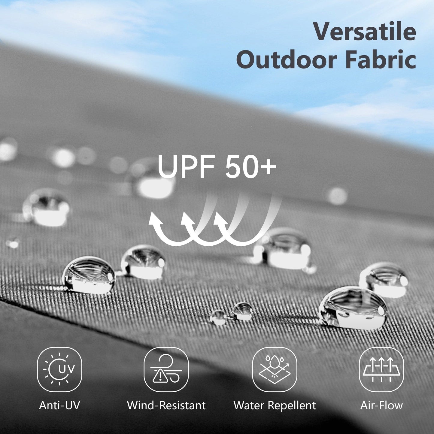 MAISON ARTS 15-foot Rectangular Crank Double-sided Outdoor Market Umbrella Solar LED Lighted Patio Umbrella with Base Included