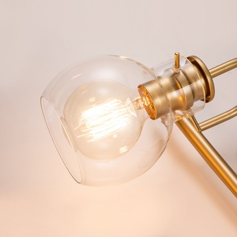 2/3 Light Bathroom Vanity Light Wall Sconce with Glass Shade