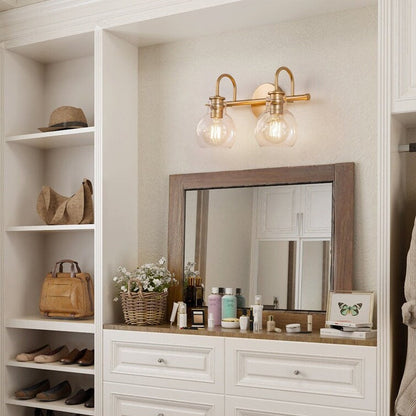 2/3 Light Bathroom Vanity Light Wall Sconce with Glass Shade