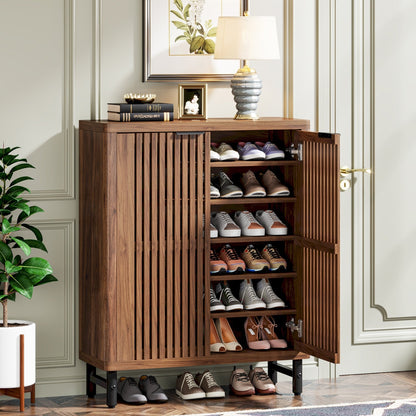 24 Pairs Shoe Storage Cabinet with Door for Entryway Living Room