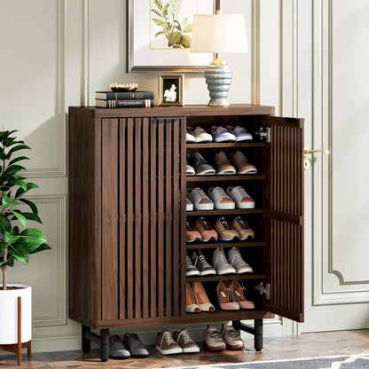24 Pairs Shoe Storage Cabinet with Door for Entryway Living Room