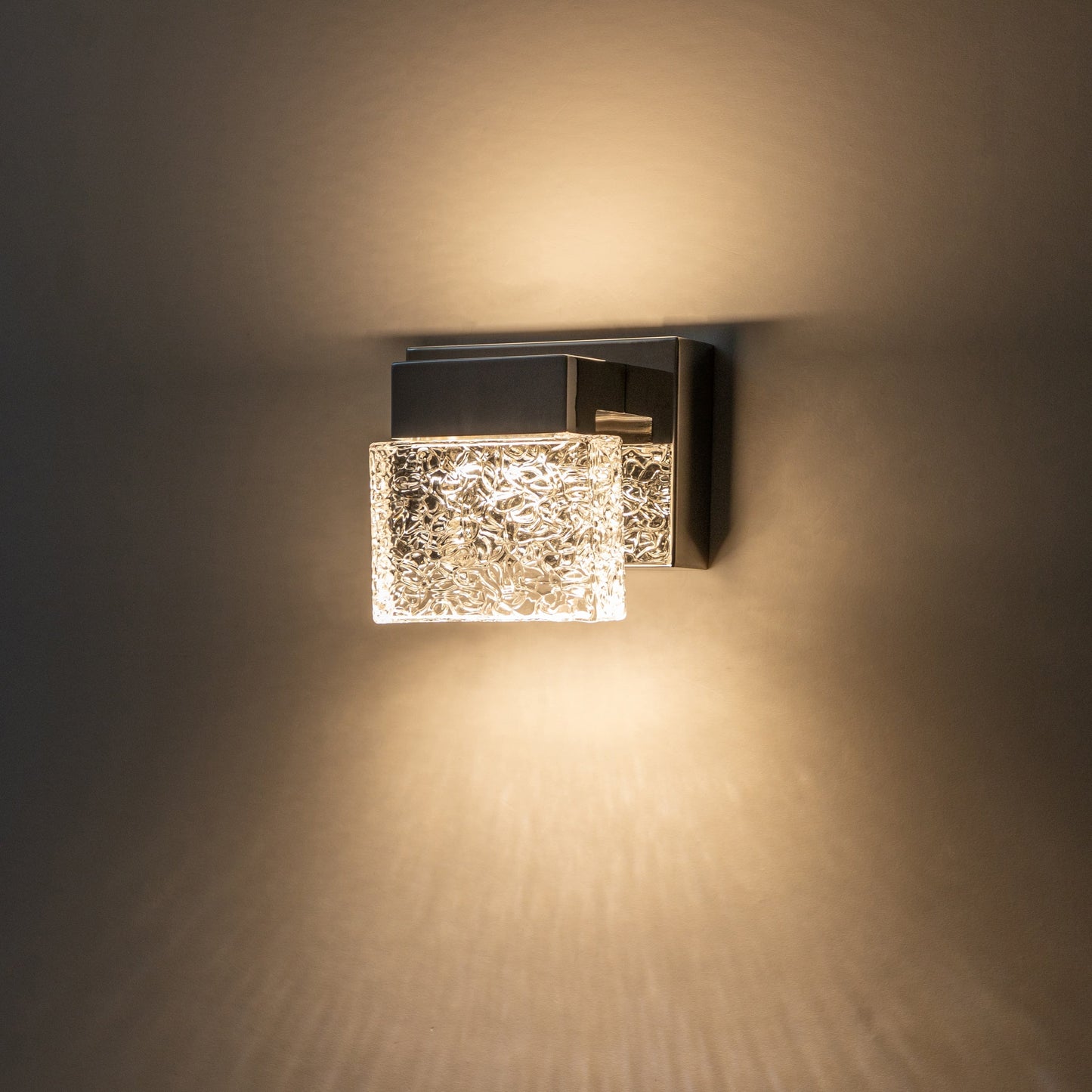 C Cattleya Stainless Steel 3000K Integrated LED Vanity Light with Art Glass Shades - Chrome