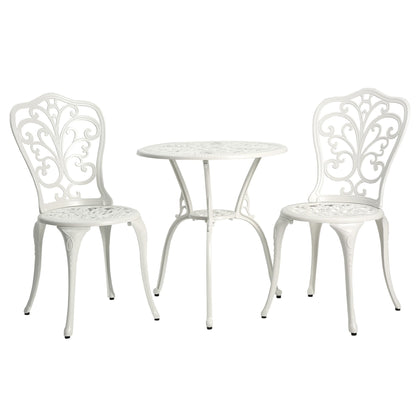 3-Piece Aluminum Outdoor Patio Butterfly Table and Chairs with Umbrella Hole