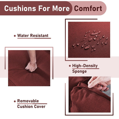 Gymojoy 3 Piece Outdoor Wicker Swivel Rocker with Cushion & Table