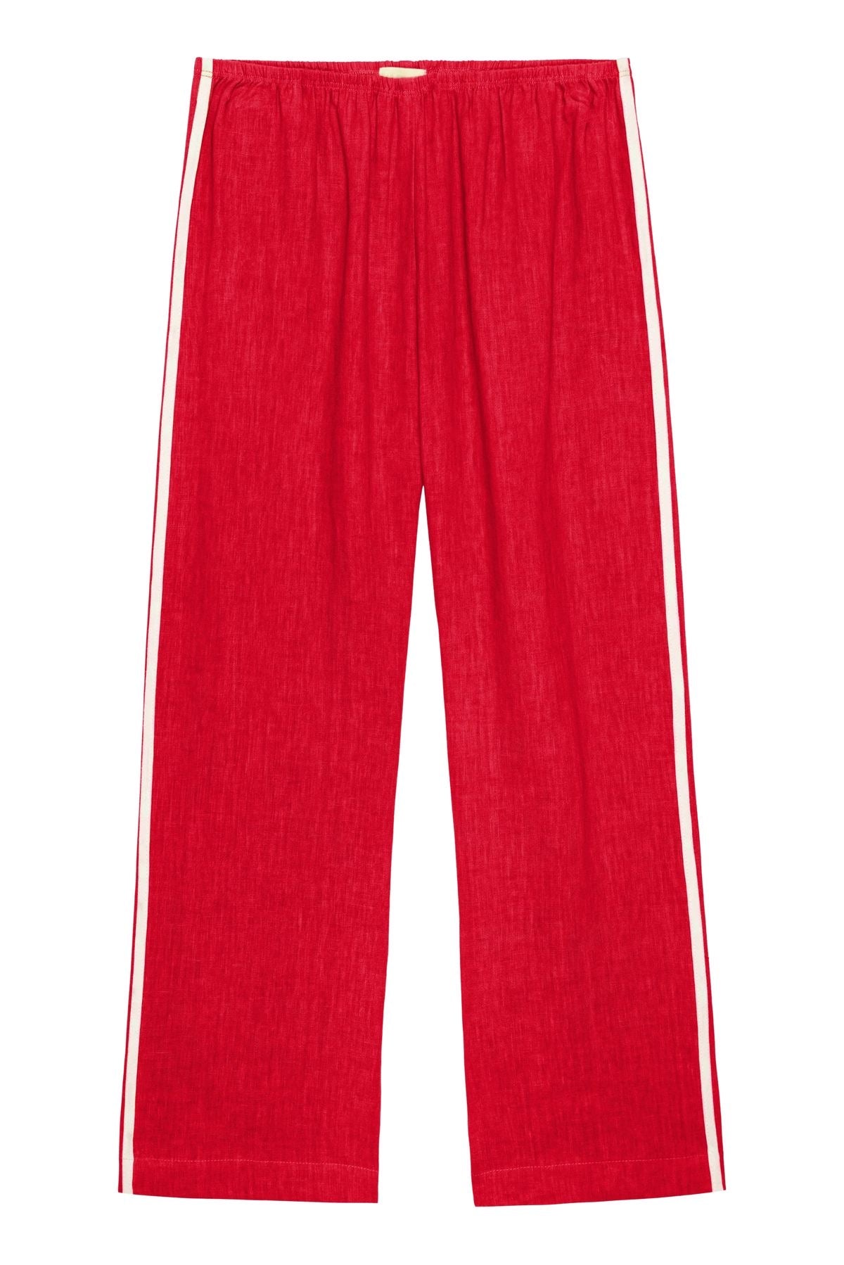 Donni Linen Stripe Crop Racer Pant