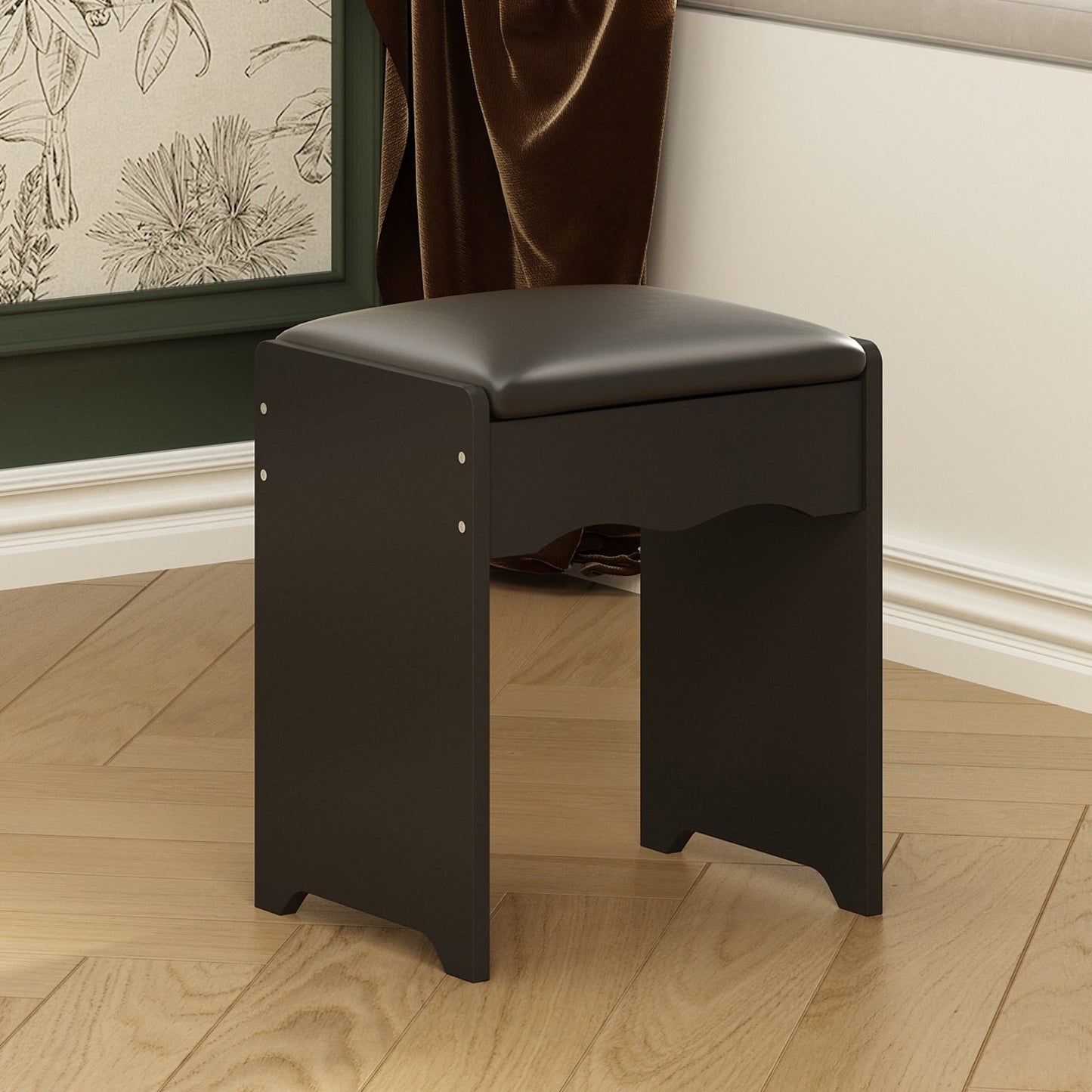 39.4'' W Dresser Makeup Vanity Set with Stool and Mirror Room