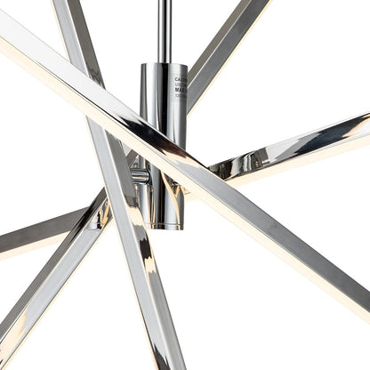 Black/ Gold Modern Aluminum LED Chandelier Linear Sputnik Ceiling Pendant Light for Living/ Dining Room/ Kitchen