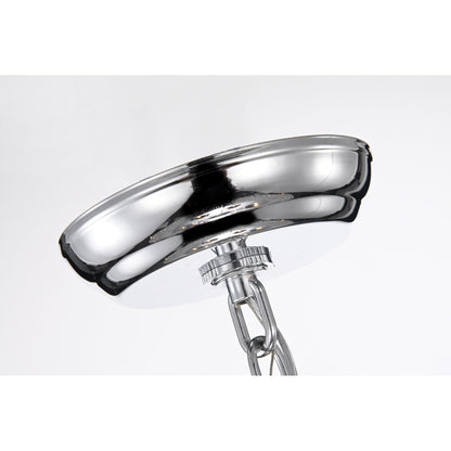 Round Beaded Drum Chandelier with Hanging Crystals