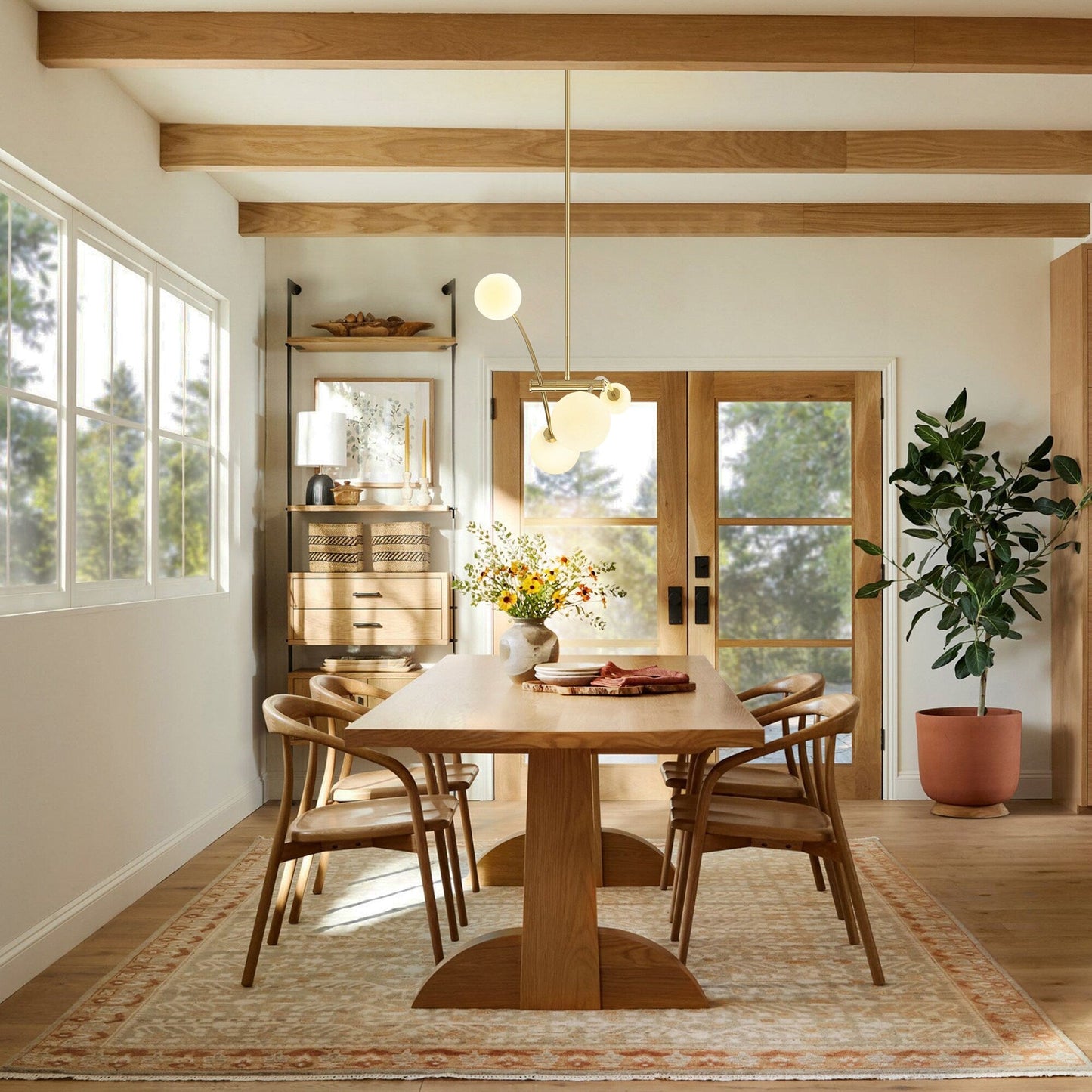 4-Light Modern Gold Simple Linear Sputnik Pendant Island Light/ Dining Room Light - 51.18 in. W x 11.02 in. D x 5.91 in. H