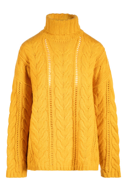Naadam Wool Cashmere Statement Cable Turtleneck