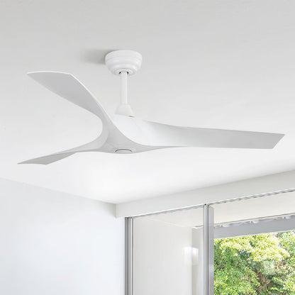 52 inch Modern Solid Wood / ABS Ceiling Fan With Remote Control(No Light),6 WInd Speed,Reversible Airflow