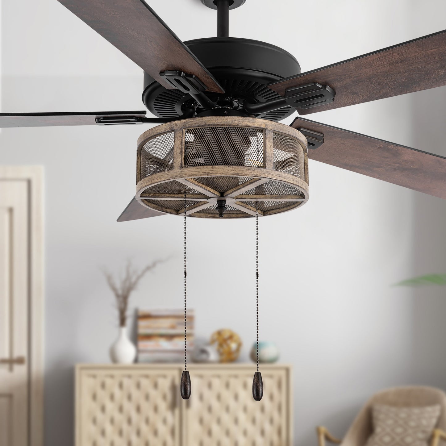 52 Carbon Loft Brushed Metal Farmhouse LED Ceiling Fan