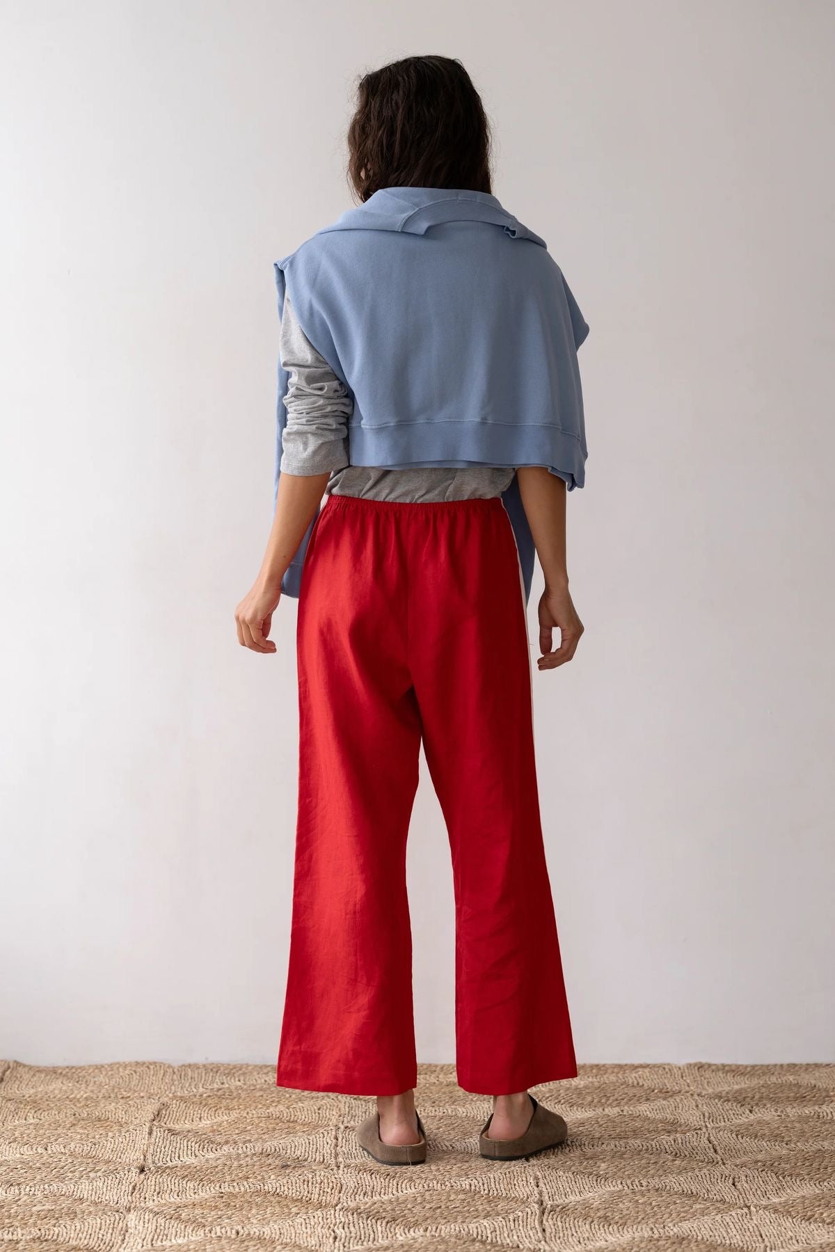 Donni Linen Stripe Crop Racer Pant