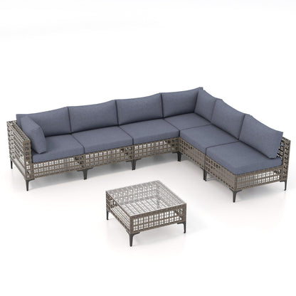 6 - Person Outdoor Sectional Seating Group with Cushions