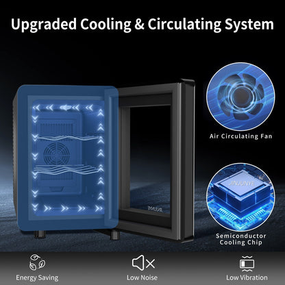 6-Bottle Wine Cooler Refrigerator(46-66°F),Mini Freestanding Beverage Cooler for Summer,Wine Cooler with Temperature Control
