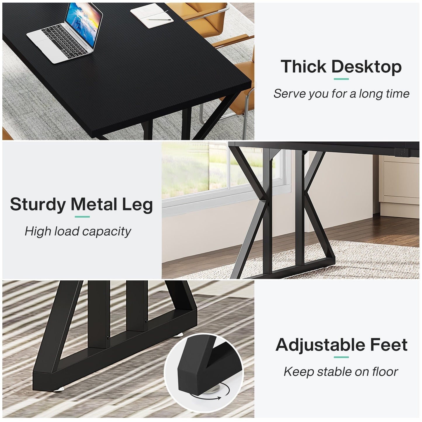 70.8-Inch Executive Desk, Large Computer Office Desk Workstation