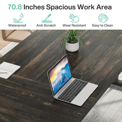 70.8-Inch Executive Desk, Large Computer Office Desk Workstation