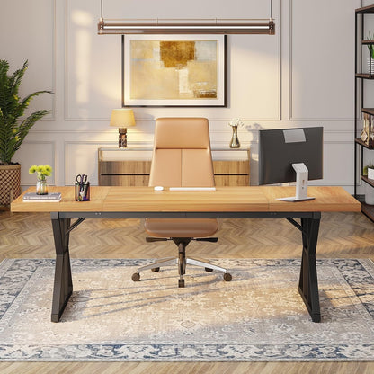 70.8-Inch Executive Desk, Large Computer Office Desk Workstation