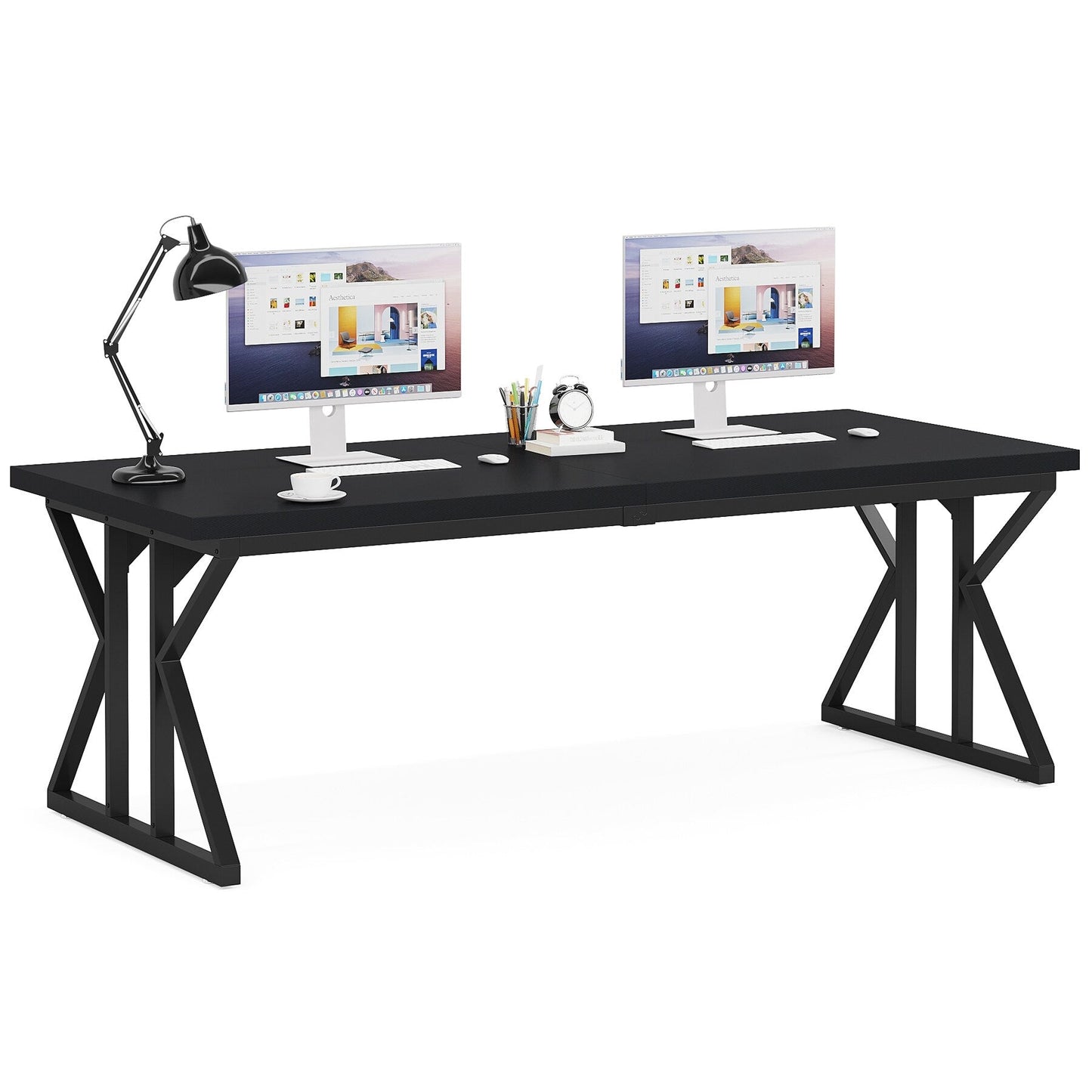 70.8-Inch Executive Desk, Large Computer Office Desk Workstation