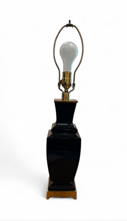 Neoclassical Black Lamp - brass